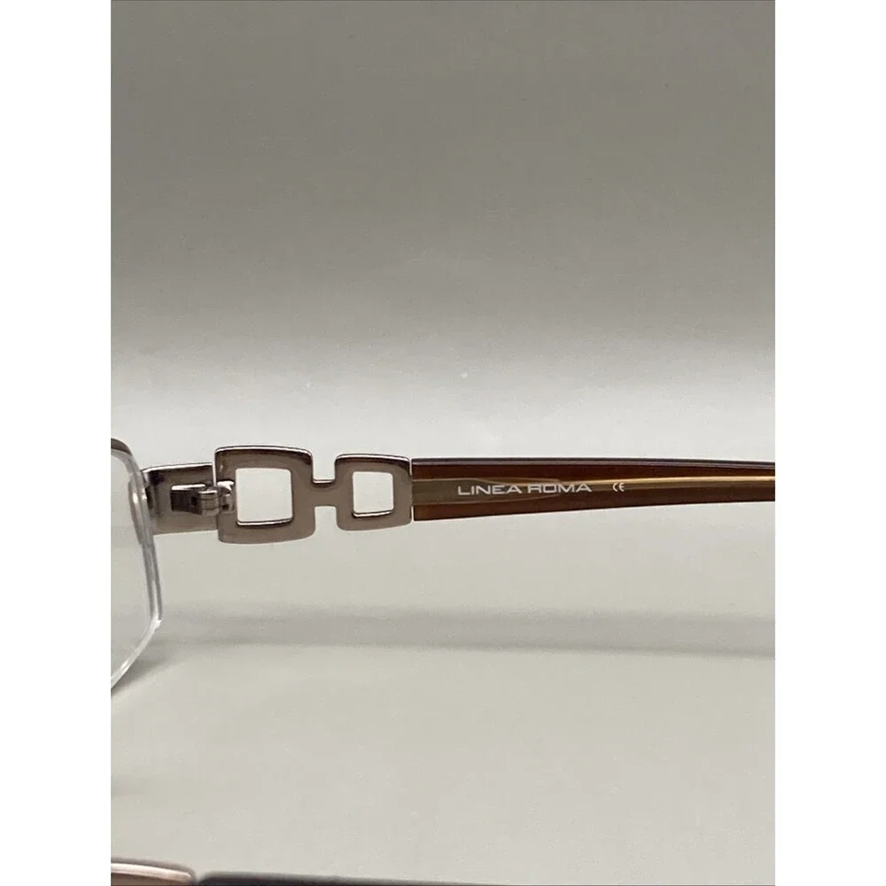 Linea Roma Ivanka C3 50 17 135 Geometric Brown Eyeglasses Frames & Case Italy